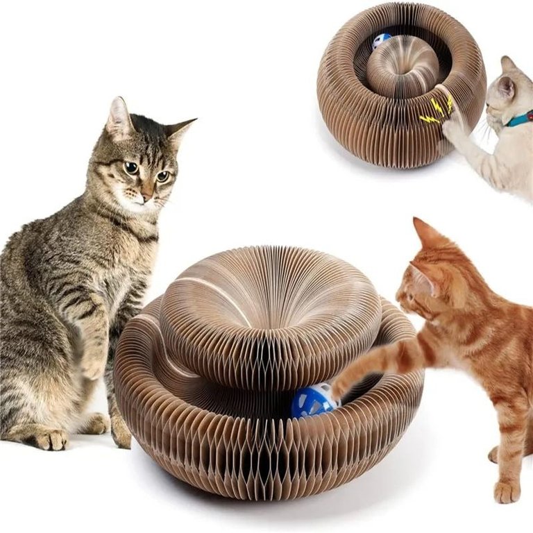 Perfect Gift Magic Organ Cat Claw Board Foldable Cat Scratch Board Interactive Scratcher Cat Toy With Bell