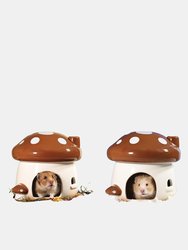 Perfect Gift Multifunctional Mushroom Shaped Hamster House Ceramics- Bulk 3 Sets