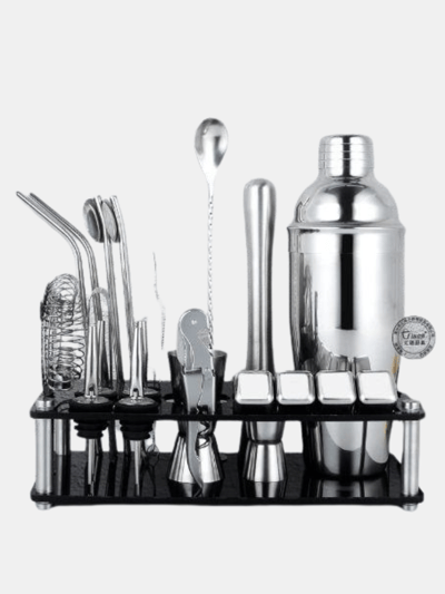 Vigor Perfect Party Boy Gift 23-Piece Stainless Steel Bartender Kit With Acrylic Stand & Cocktail Recipes Booklet, Tools For Drink Mixing product