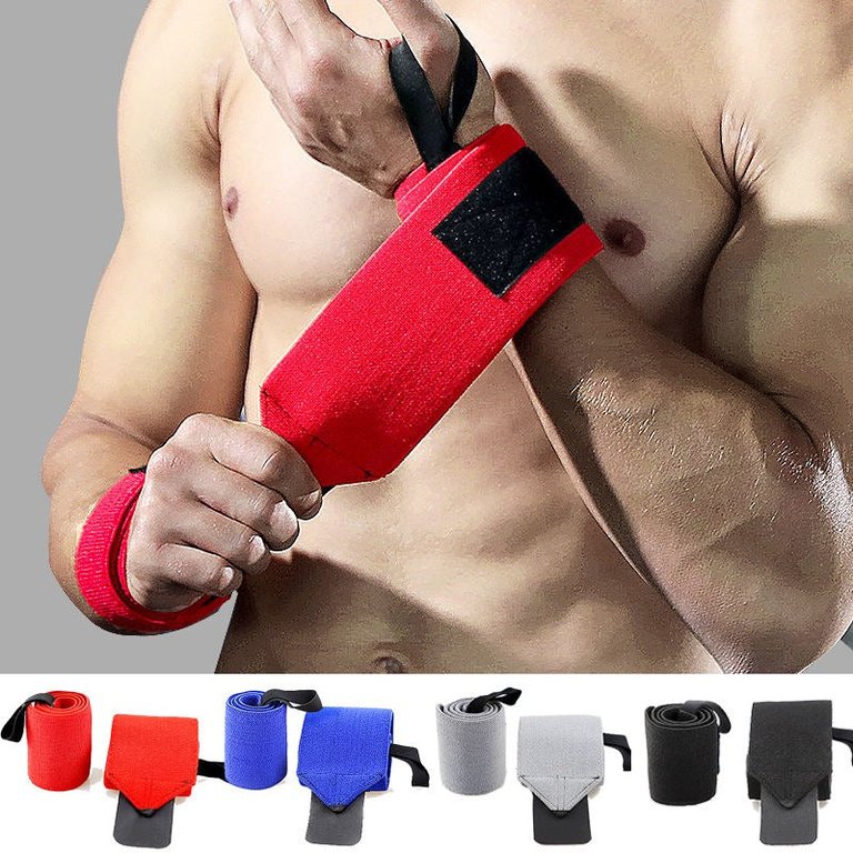 Perfect Quality Wrist Wraps Weightlifting Straps Cross Training - Black(Red Strips)(1 Pair)