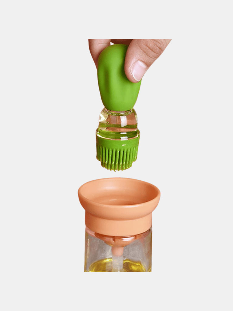 Perfectly Drip Oil Bottle With Silicone Brush Pastry Steak Liquid Oil Brushes Baking BBQ Tool - Bulk 3 Sets