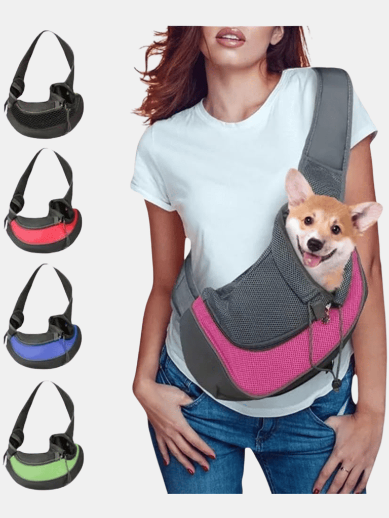 Pet Dog Sling Carrier, Cat& Dog Travel Portable Diagonal Straddle Shoulder Bag - Black