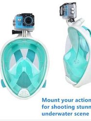 Portable 180 Degree View Go Pro Camera Diving Scuba Full Face Snorkel Mask