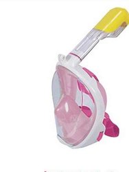 Portable 180 Degree View Go Pro Camera Diving Scuba Full Face Snorkel Mask - Pink