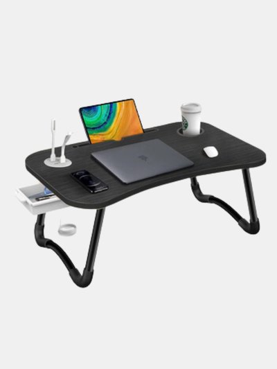 Vigor Portable Foldable Laptop Tray Table Multifunctional Laptop Bed Desk with USB Charge Port Cup Holder For Bed product