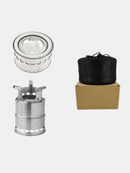 Portable Wood Burning Stove, Camping Stove Foldable Stainless Steel Backpacking Stove Camping Cookware Rocket Stove Solid Alcohol Stove 