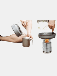 Portable Wood Burning Stove, Camping Stove Foldable Stainless Steel Backpacking Stove Camping Cookware Rocket Stove Solid Alcohol Stove 