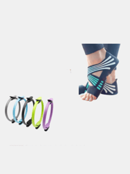 Power Yoga Socks Shoes with Grip & Pilate Ring Combo Pack