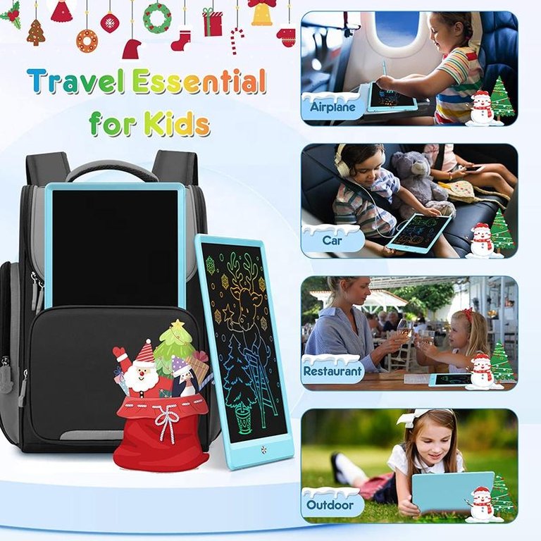 Premium Quality Educational Toys 10" Lovely Drawing Tablet Kids Drawing Board Tablet With Scre - Blue