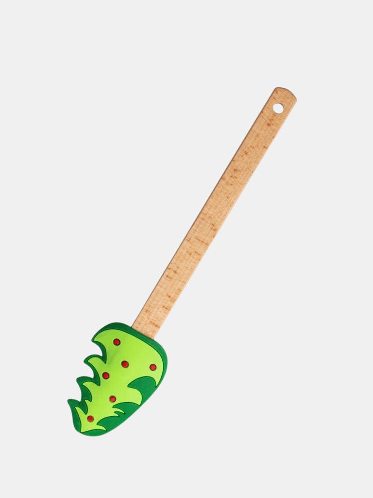 Premium Quality Highly Heat Resistance Non-Stick Silicone Baking Spatula Set With Wood Handle - Christmas Tree