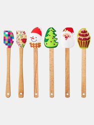 Premium Quality Highly Heat Resistance Non-Stick Silicone Baking Spatula Set With Wood Handle