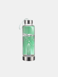 Premium Quality Quartz Glass Water Bottle, Transparent Water Bottle, Gemstone Center Inlaid Obelisk, Magic Wand - Bulk 3 Sets