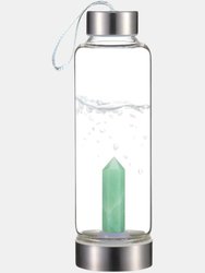 Premium Quality Quartz Glass Water Bottle, Transparent Water Bottle, Gemstone Center Inlaid Obelisk, Magic Wand