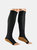 Premium Quality Zipper Compression Socks Calf Knee High Open Toe Support - Black