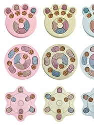 Puzzle Pet Toy Dog Food Turntable Eating Anti Choking Tableware Feeder Bowl - Star Shape - Blue