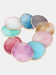Quartz Resin Agate Coaster Candle Pad For Coffe Table Or Nail Art - Multicolor