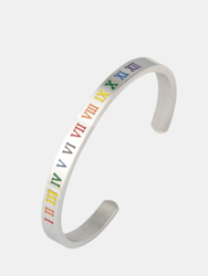 Rainbow Roman Digital C Shaped Stainless Steel Bracelet (Bulk 3 Sets)