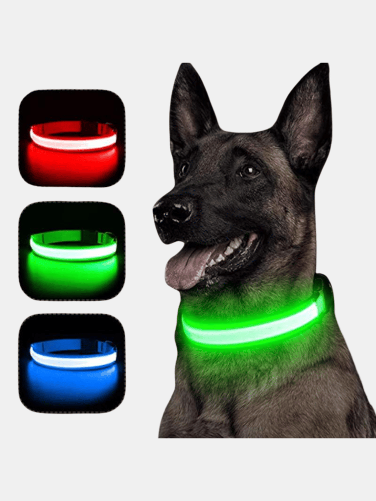 Reflective LED Light Puppy Collar Rechargeable Waterproof Glow in The Dark Dog Collars Bulk 3 Sets