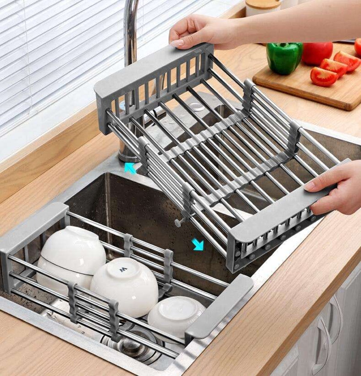 Multifunctional Kitchen Sink Drain Rack Retractable Stainless Steel Dr –  RecipeDestroyer