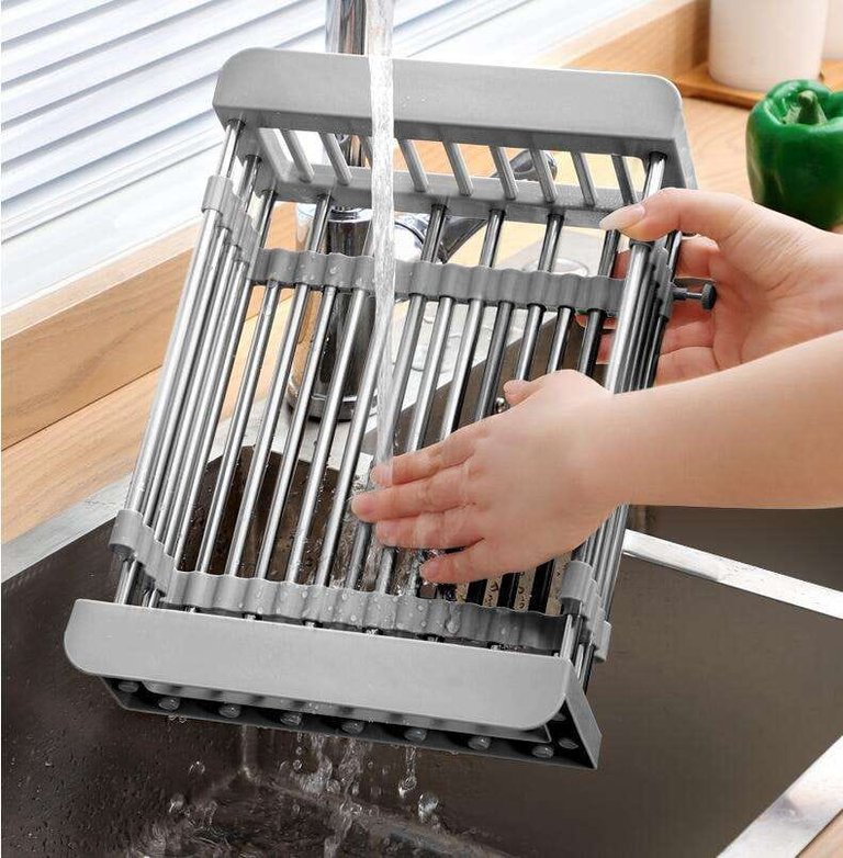 Extendable Dish Drying Rack Adjustable Kitchen Sink Racks Stainless Steel Dish  Drainer Fruit Vegetable Drainer Kitchen