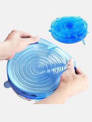 Reusable Food Grade 6 Pack Silicone Stretch Lids