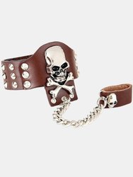 Rock Ring Conjoined Ghost Head Leather Bracelet Dance Show Accessories