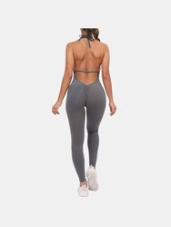 Vigor Black Romper Scrunch Butt Jumpsuit Yoga Deep V-neck Clothing
