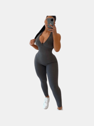 Romper Scrunch Butt Jumpsuit Yoga Deep V-neck Clothing Fitness Backless Gym