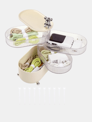 Rotatable Cable Organizer With 10 Cable Ties, Electronic Accessories Organizer With 4-Layer