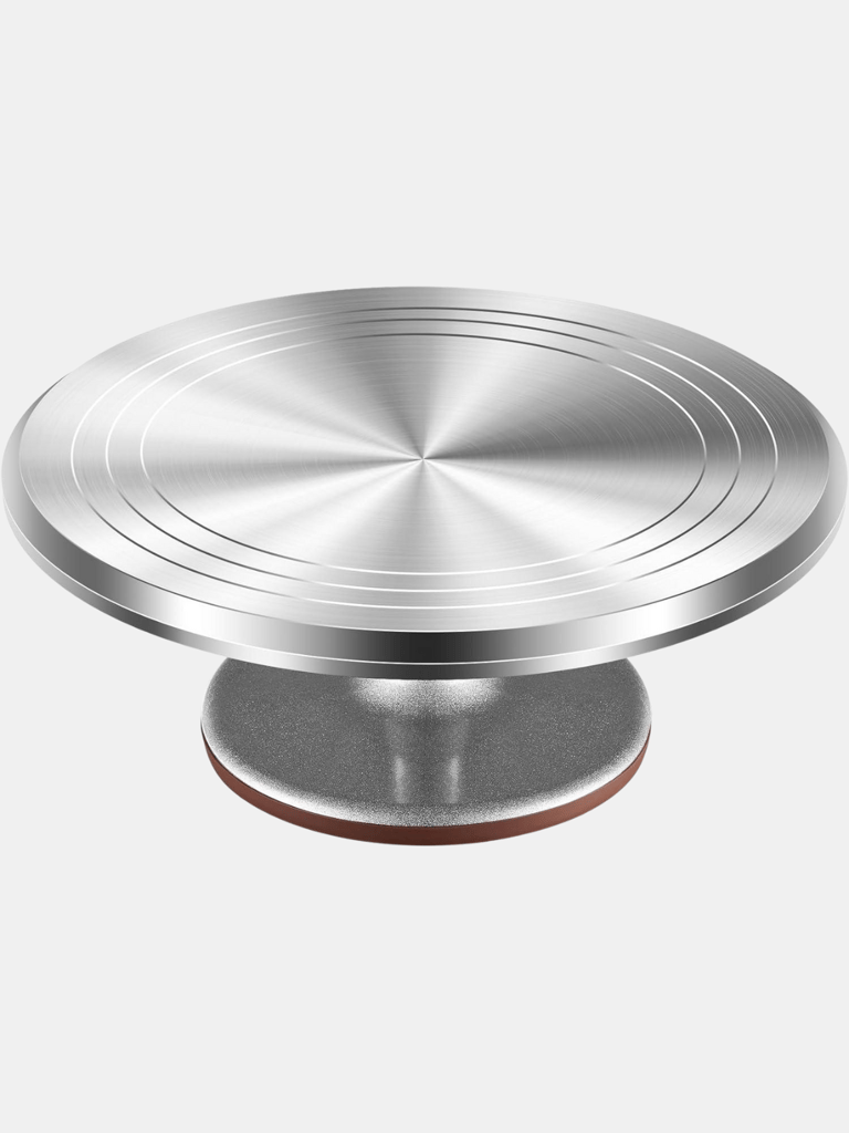 Rotating Cake Turntable 12'' Alloy Revolving Cake Stand With Non-Slipping Silicone Bottom - Bulk 3 Sets