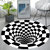 Round 3D Visual Trap Pattern Carpet Computer Chair Cushion Round Door Mat Chair Mat Floor Protector - Bulk 3 Sets