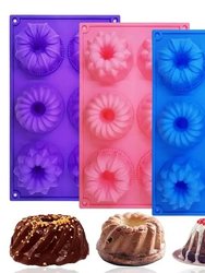 Silicone Bundt Cake Molds, Doughnut Maker Silicone Baking Tray Cupcake Muffin Molds Mini Cake Pan