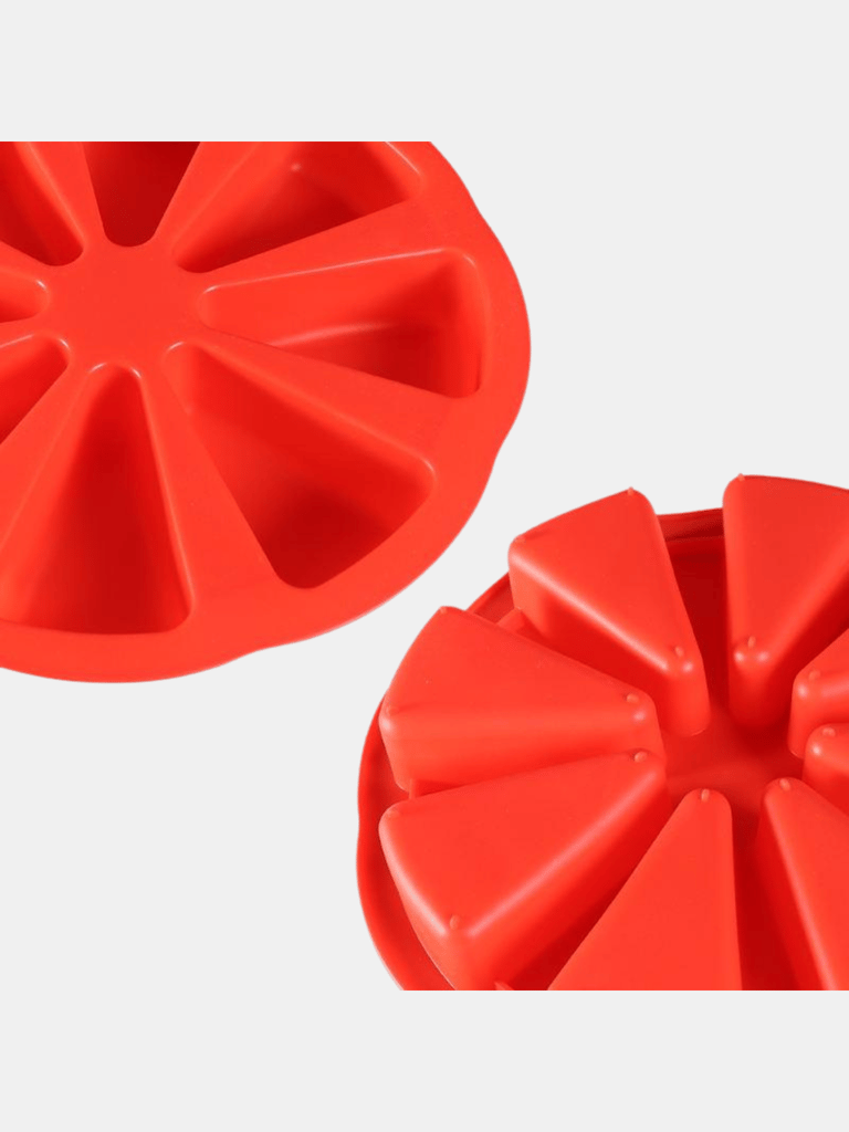 Silicone DIY Baking Molds Large 8 Cavity Silicone Scone Pan/Cakes Slices Mold/Triangle Cavity Cake Pan Pizza Slices Pan,Cornbread Mold - Bulk 3 Sets