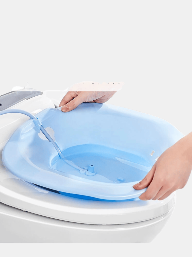 Sitz Bath With Hand Flusher & Nozzle - Blue