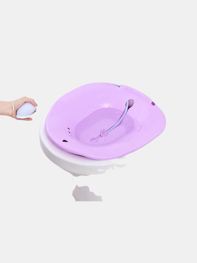 Sitz Bath With Hand Flusher & Nozzle - Purple
