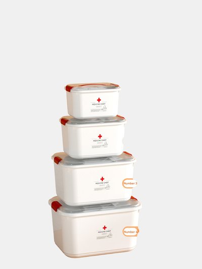 Vigor Sleek Household Medical Box Emergency Medical Storage Box Drug Large Capacity Box Drug Storage Box - Bulk 3 Sets product