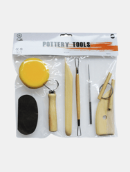 Smooth Wooden Handles 8 Pcs Pottery & Clay Sculpting Tools Double-Sided