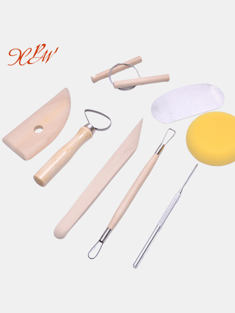 Smooth Wooden Handles 8 Pcs Pottery & Clay Sculpting Tools Double-Sided