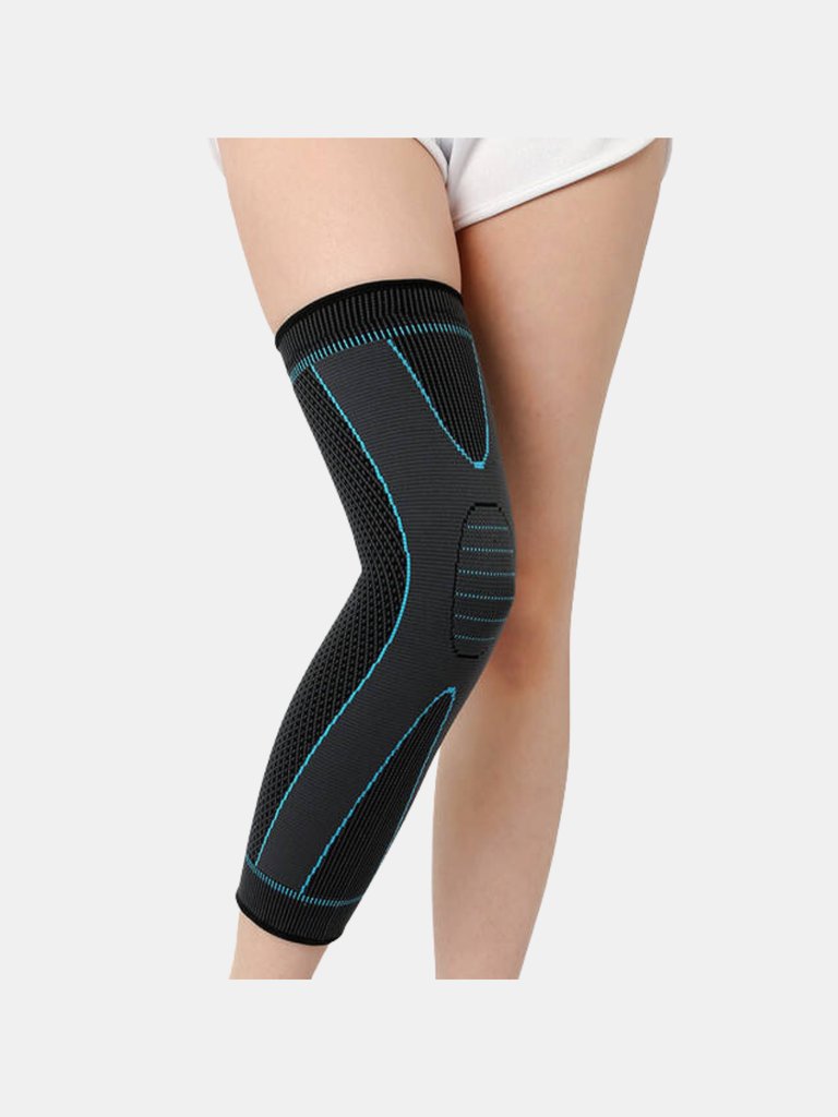 Sports Outdoor Compression Long Knee Sleeve Leg Support knee brace(1 sleeve per pack) - Black