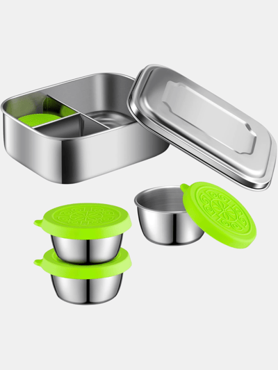 Vigor Stainless Steel Bento Box Set, Lunch Containers 3 Sections Portion Control product