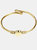 Stainless Steel Cable Wire Heart Charm Gold Plated Bangle Bracelet for women & men