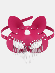 Stylish Personality Chain Leather Mask Party Masquerade Costume - Pink