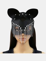 Stylish Personality Chain Leather Mask Party Masquerade Costume - Black