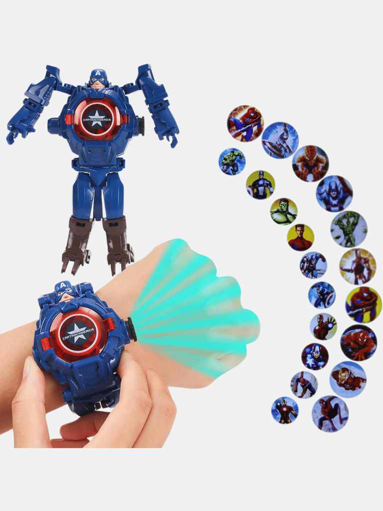 Super Hero Watch For Boys 21 Images Projector  3D Watch Wall Image Projector Smart Watch Digital Wrist Watch For Kids Boys - Bulk 3 Sets