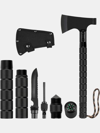 Vigor Survival Hatchet & Camping Axe With Fixed Blade Knife Combo Set, Full Tang Tactical Axe for Outdoor - Bulk 3 Sets product