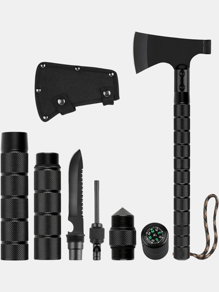 Survival Hatchet & Camping Axe With Fixed Blade Knife Combo Set, Full Tang Tactical Axe For Outdoor