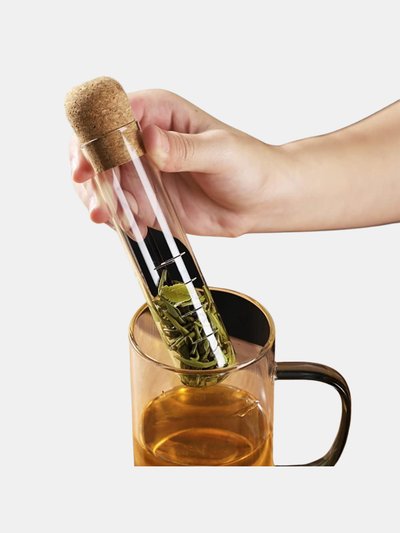 Vigor Tea Strainer Accessories Glass Test Tube Tea Strainer Glass Tube Tea Infuser With Cork Lid Bulk In 3 Set product