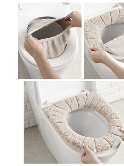 Vigor Thick Padded Soft Toilet Seat Cover Mat For All Standard Seats - Bulk 3 Sets product