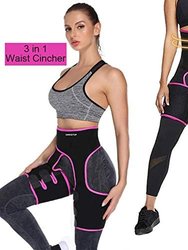 Three In One Belt Waist Thigh Trimmer Waist Trainer, Adjustable Body Shaper Elasticity Slimming Body Shaper Sport Workout Girdle Belt, High Waist