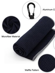 Top Quality Microfiber Waffle Design With Clip - Industrial Strength Magnet For Strong Hold To Golf Bags, Carts & Clubs - Bulk 3 Sets